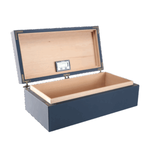 The Cave -80 Cigars -Dark petrol blue body with a sky blue embossed top